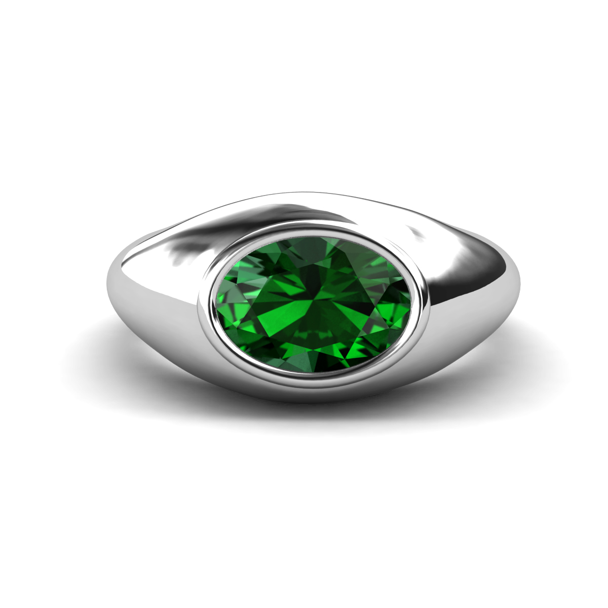 Dianne 1.90 ct Oval Shape Created Emerald Women Solitaire Engagement Ring 